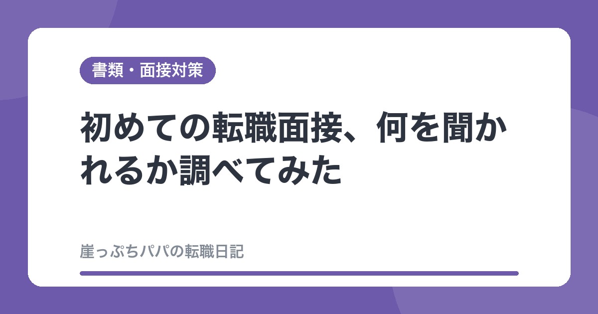 初めての転職面接、何を聞かれるか調べてみた